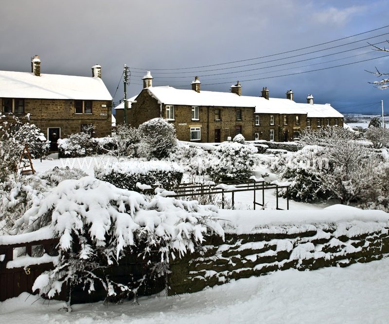 Winter scene at  Heddon on the Wall village,  Northumberland