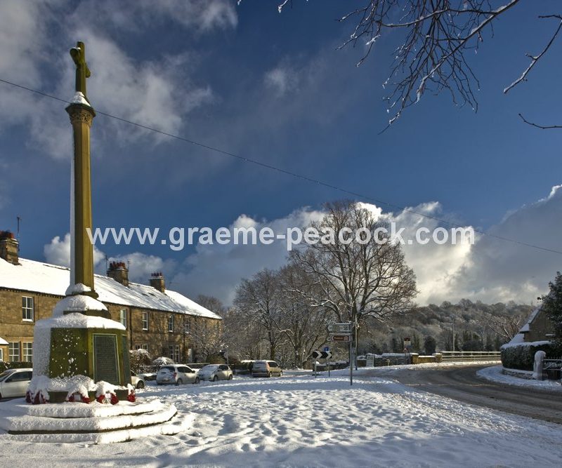 Wylam village in winter,  Northumberland