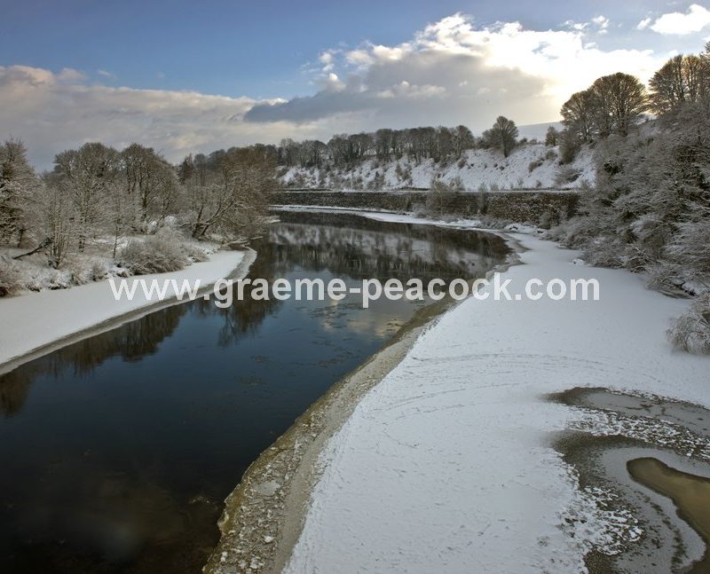 River Tyne in winter near Wylam,  Northumberland
