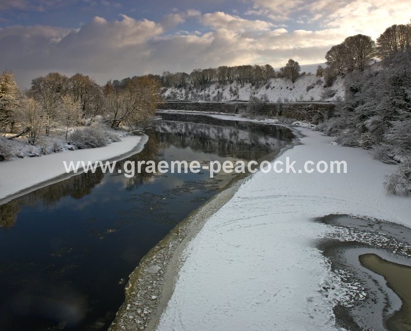 River Tyne in winter near Wylam,  Northumberland