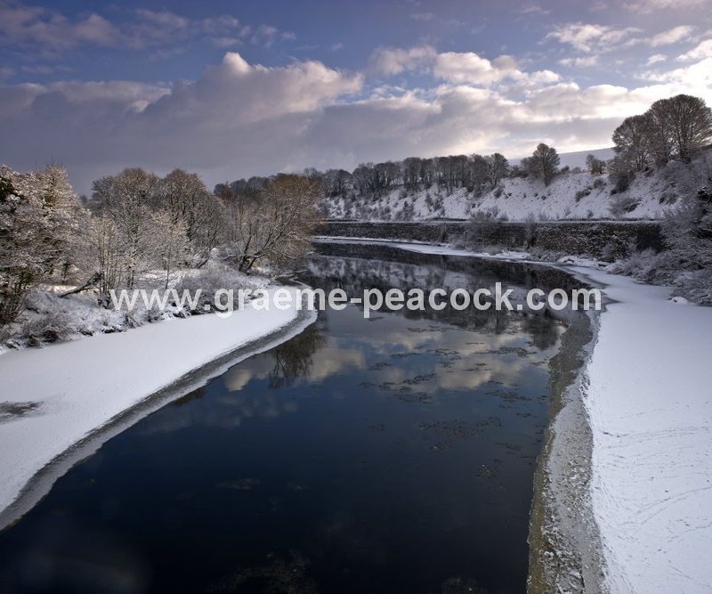 River Tyne in winter near Wylam,  Northumberland