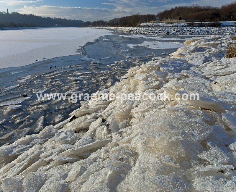 Frozen River Tyne near Wylam, Northumberland