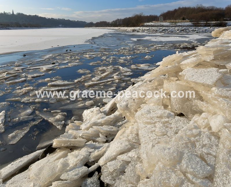 Frozen River Tyne near Wylam, Northumberland