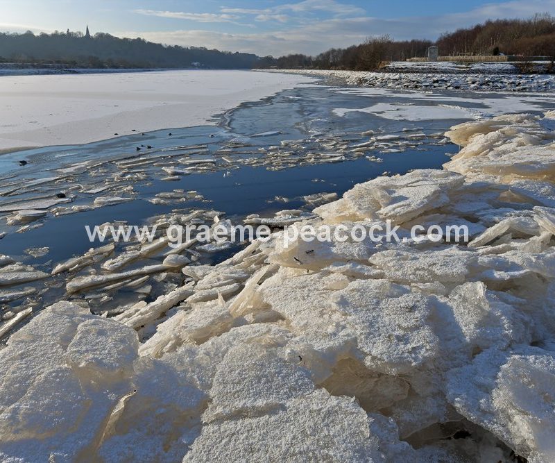 Frozen River Tyne near Wylam, Northumberland