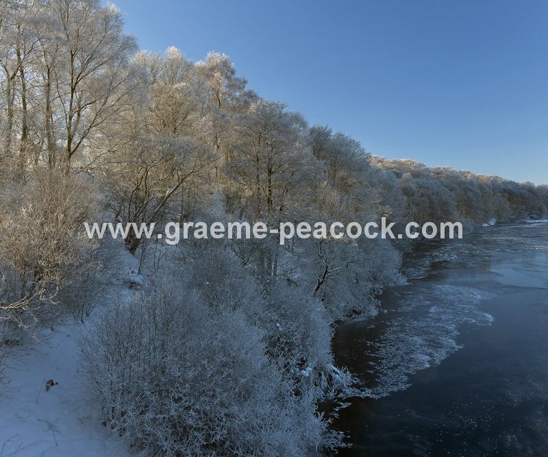 Bellingham and River Rede in winter, Northumberland National Park, Northumberland