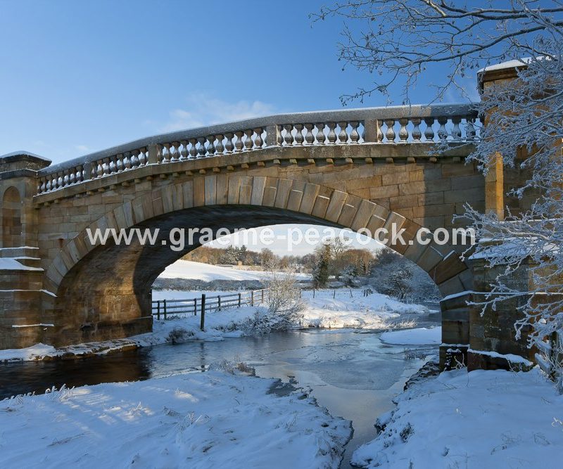 Wallington Bridge over the River Wansbeck, Wallington Estate near Cambo, Northumberland