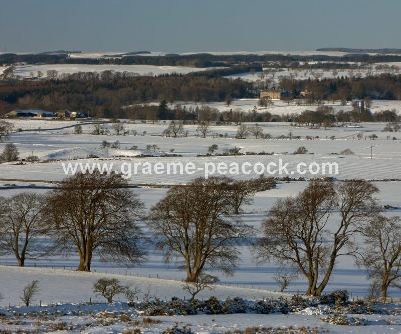 Wallington Estate seen from Shaftoe Crags near Belsay, Northumberland