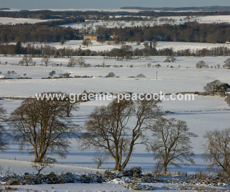 Wallington Estate seen from Shaftoe Crags near Belsay, Northumberland