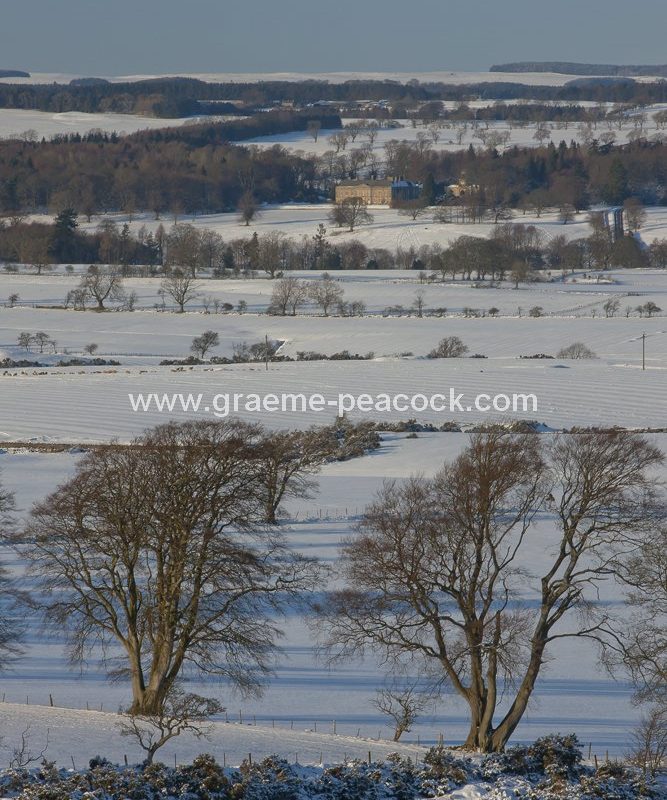 Wallington Estate seen from Shaftoe Crags near Belsay, Northumberland