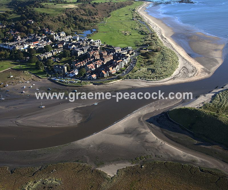 An aerial view of Alnmouth, Northumberland