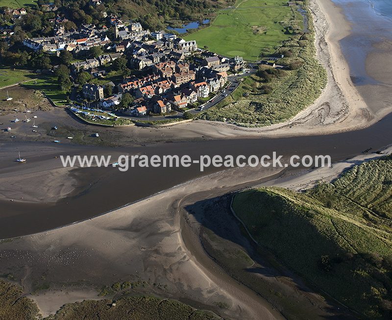An aerial view of Alnmouth, Northumberland
