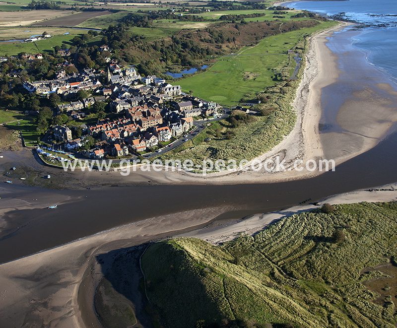 An aerial view of Alnmouth, Northumberland