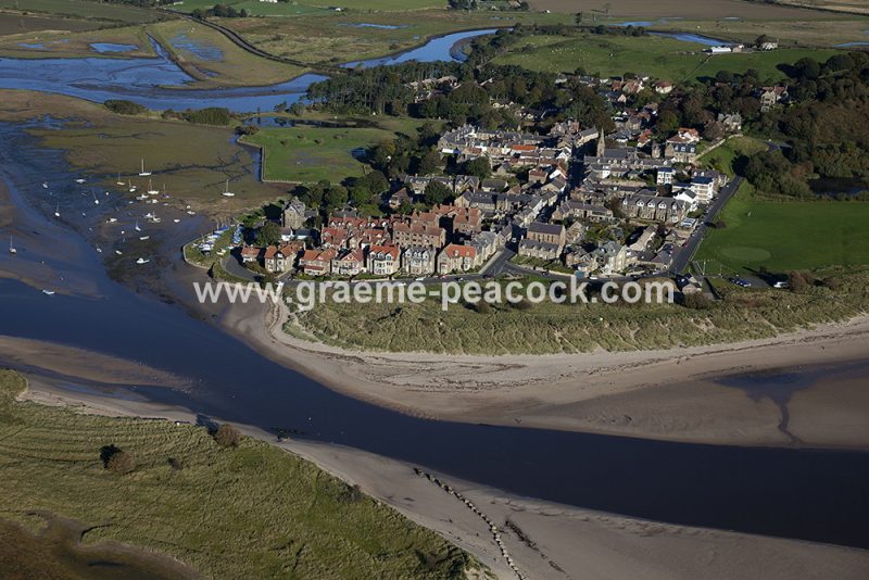 An aerial view of Alnmouth, Northumberland