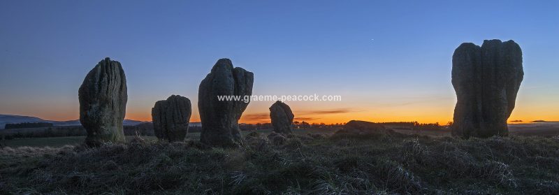 Star gazing under 'Dark Skies' at Duddo stone circle, Duddo, Northumberland