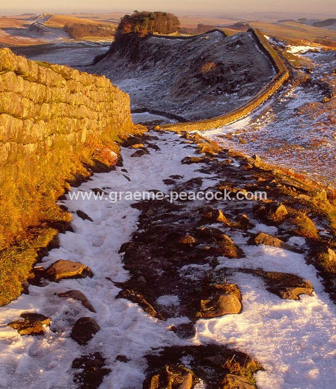 View East over Hadrian's Wall at Cuddy's Crags
