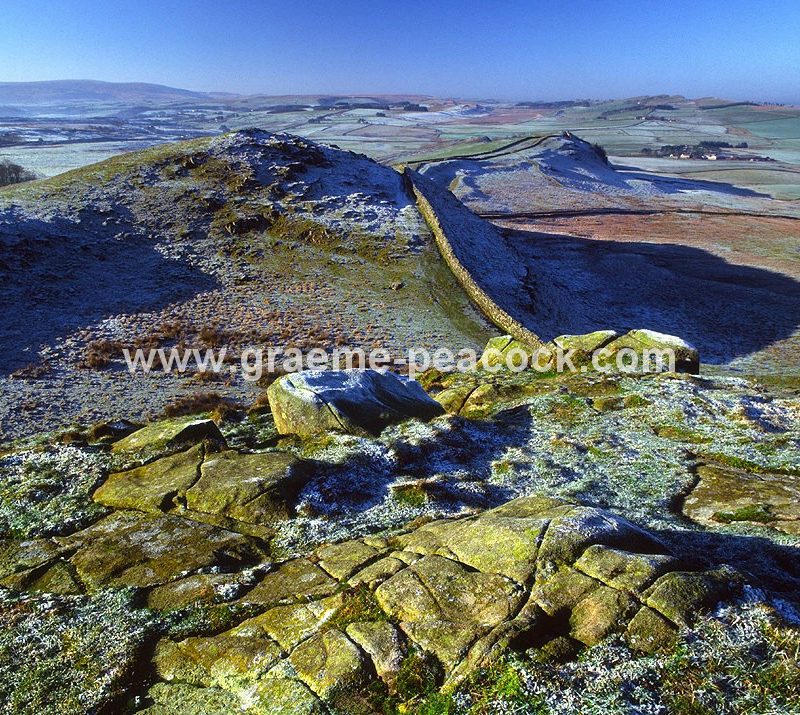 View West from Milecastle 41 on Hadrian's Wall near Haltwhistle, Northumberland, HWNT