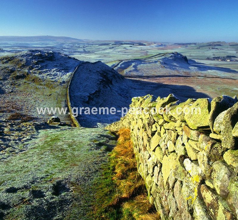 View West from Milecastle 41 on Hadrian's Wall near Haltwhistle, Northumberland, HWNT