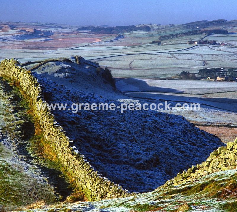 View West from Milecastle 41 on Hadrian's Wall near Haltwhistle, Northumberland, HWNT