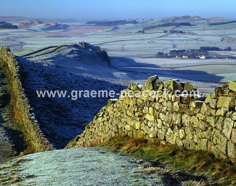 View West from Milecastle 41 on Hadrian's Wall near Haltwhistle, Northumberland, HWNT