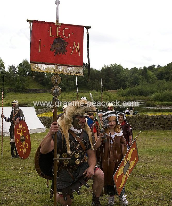 Roman re-enactments, Walltown Quarry, Greenhead, Northumberland, HWNT, NNP