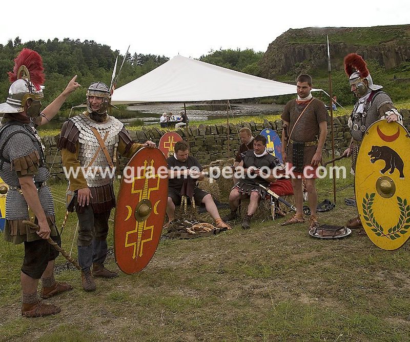 Roman re-enactments, Walltown Quarry, Greenhead, Northumberland, HWNT, NNP