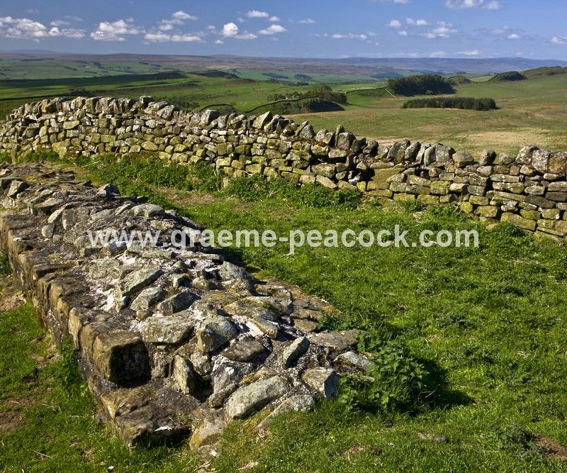 Hadrian's Wall at Sewingshields Crags, near Bardon Mill, Northumberland