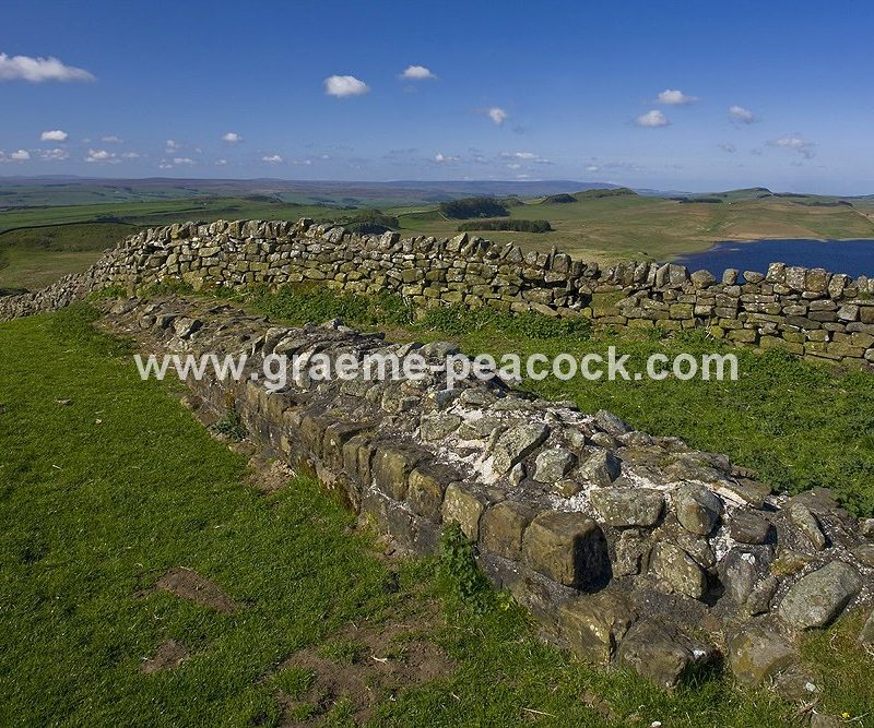 Hadrian's Wall at Sewingshields Crags, near Bardon Mill, Northumberland