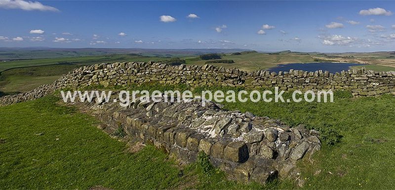 Hadrian's Wall Panorama, Sewingshields Crags, near Bardon Mill, Northumberland
