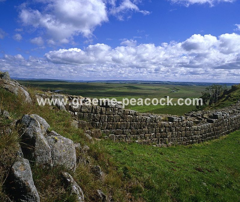 Hadrian's Wall at Sewingshields Crags, near Bardon Mill, Northumberland
