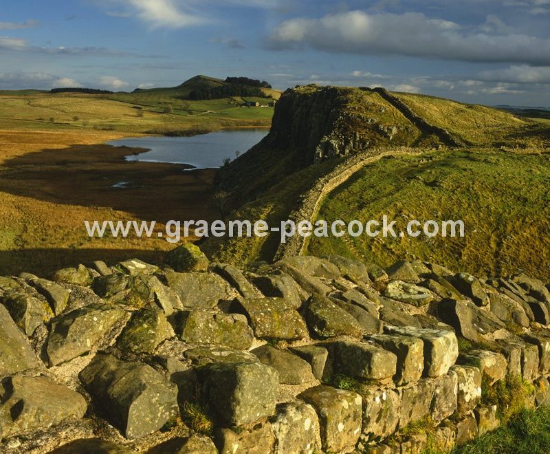 Hadrians Wall at Crag Lough, from Steel Rigg, Northumberland
