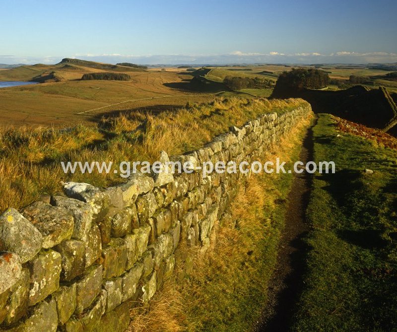 Hadrian's Wall at Cuddy's Crags looking east towards Housesteads Fort, Northumberland
