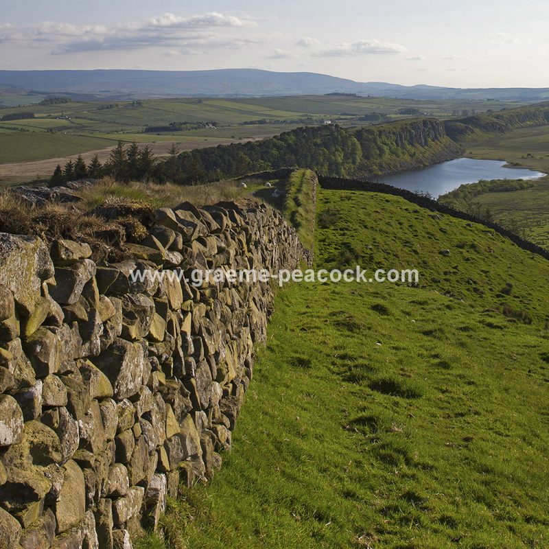 View west over Crag Lough from Hotbank Crags on Hadrian's Wall, Northumberland National Park