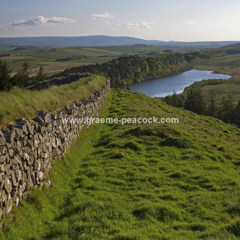 View west over Crag Lough from Hotbank Crags on Hadrian's Wall, Northumberland National Park