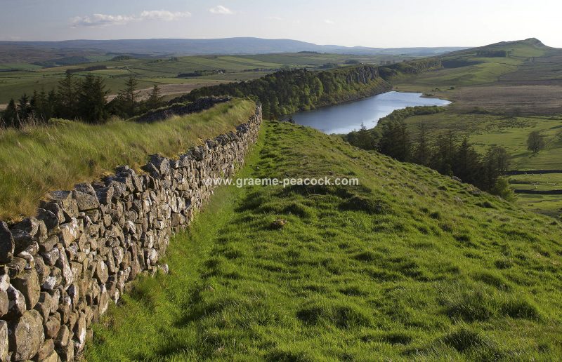 View west over Crag Lough from Hotbank Crags on Hadrian's Wall, Northumberland National Park