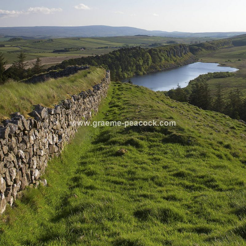 View west over Crag Lough from Hotbank Crags on Hadrian's Wall, Northumberland National Park