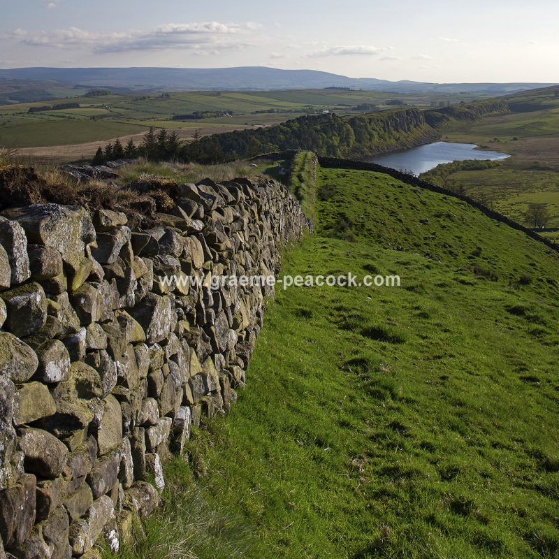 View west over Crag Lough from Hotbank Crags on Hadrian's Wall, Northumberland National Park