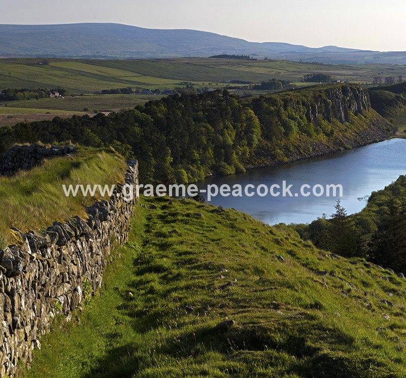 View west over Crag Lough from Hotbank Crags on Hadrian's Wall, Northumberland National Park