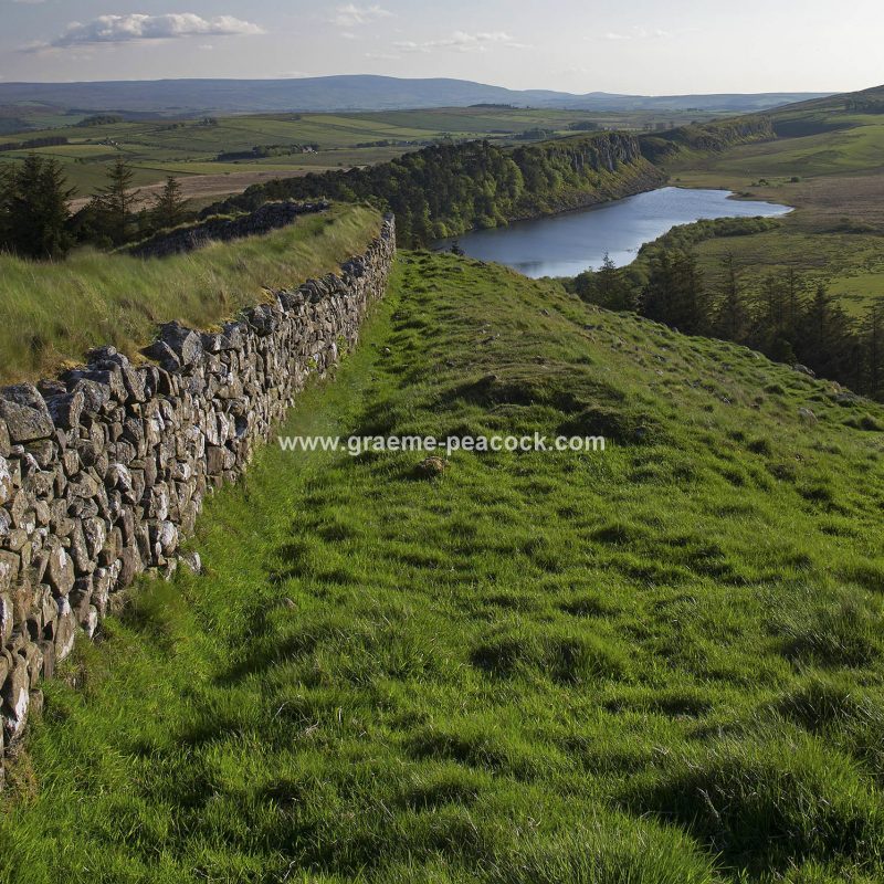 View west over Crag Lough from Hotbank Crags on Hadrian's Wall, Northumberland National Park