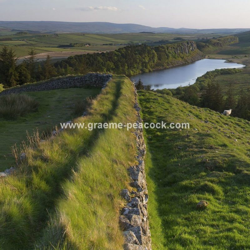 View west over Crag Lough from Hotbank Crags on Hadrian's Wall, Northumberland National Park