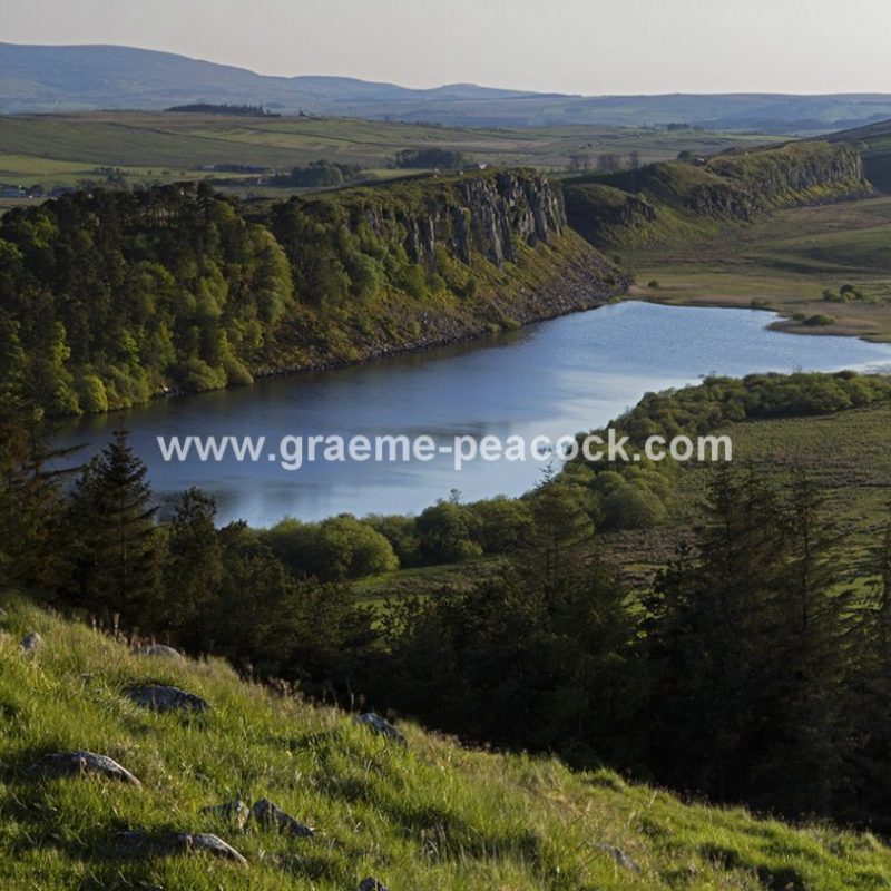 View west over Crag Lough from Hotbank Crags on Hadrian's Wall, Northumberland National Park
