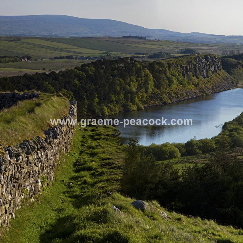 View west over Crag Lough from Hotbank Crags on Hadrian's Wall, Northumberland National Park