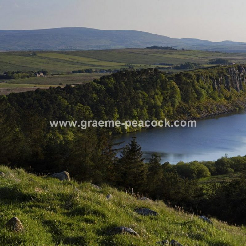 View west over Crag Lough from Hotbank Crags on Hadrian's Wall, Northumberland National Park