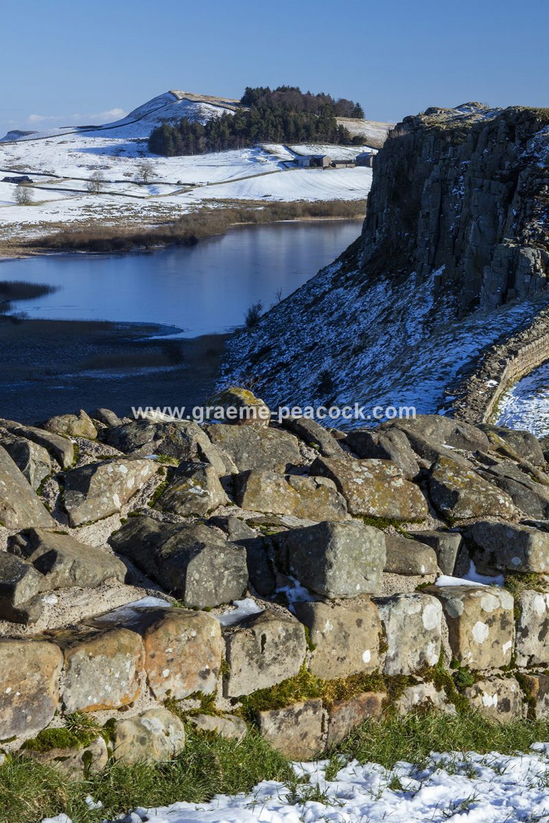 View East in Winter from Steel Rigg on Hadrian's Wall, Northumberland