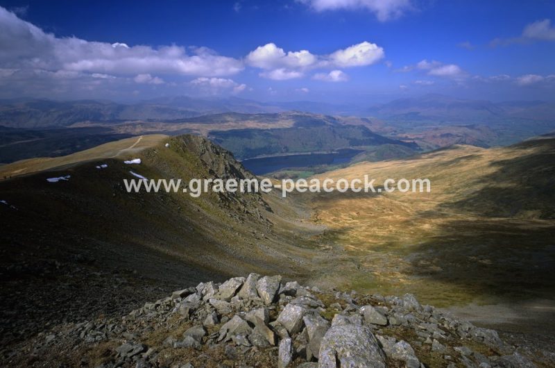 View over Thirlmere from Lower Man, near Glenridding, Lake District National Park