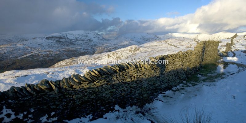The Fairfield Horseshoe, from Wansfell Pike in winter, Lake District National Park