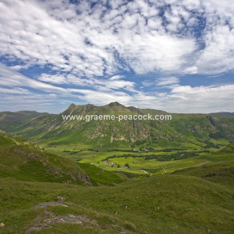 Langdale Pikes from Pike of Blisco near Chapel Stile,  Cumbria
