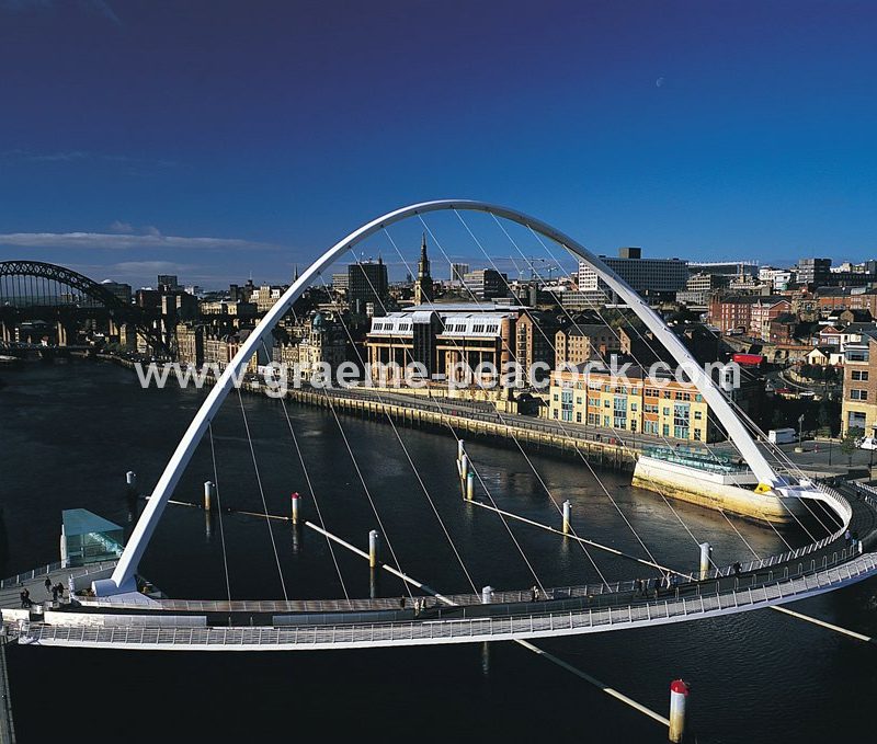 Gateshead Millennium Bridge and Newcastle Quayside