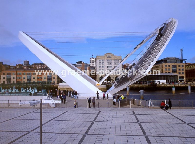 Gateshead Millennium Bridge in Open Position