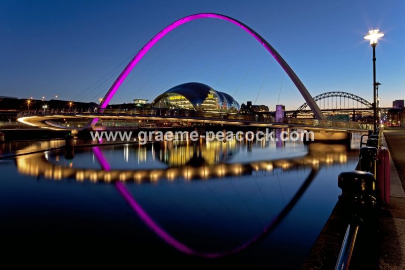 Gateshead Millennium Bridge and Quayside, Newcastle upon Tyne, Tyne and Wear
