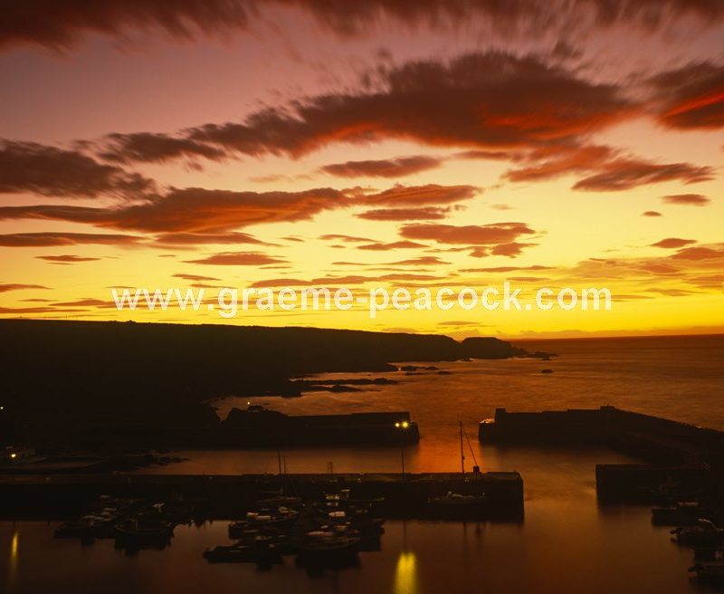 Sunset over Portknockie Harbour,  Portknockie,  Moray Firth,  Scotland